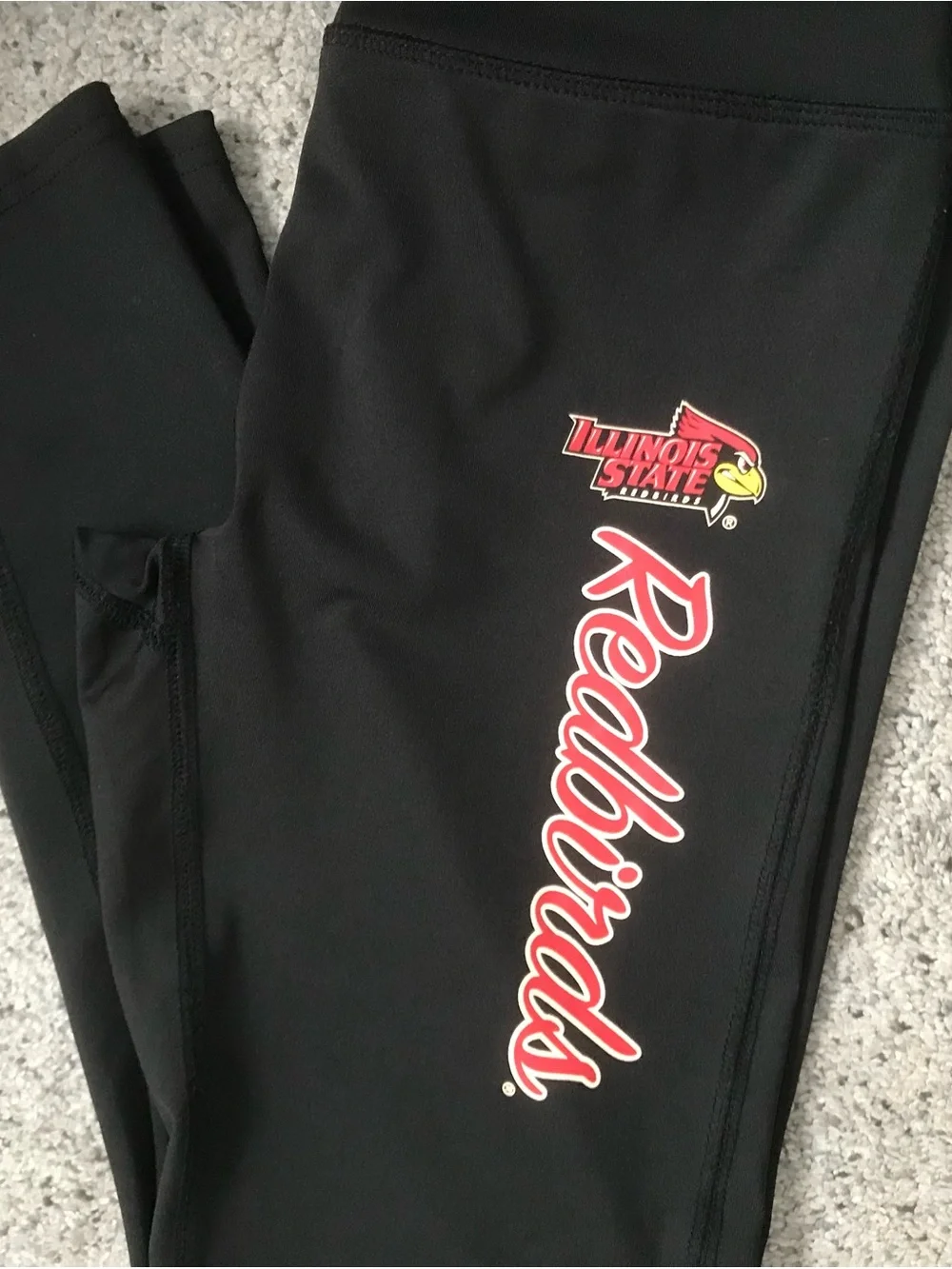 Russell Athletic Black Top with White Logo Print. Illinois State Redbirds